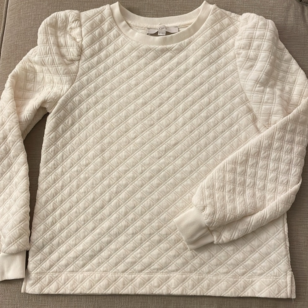 Loft polyester cotton quilted pattern puff sleeve… - image 3